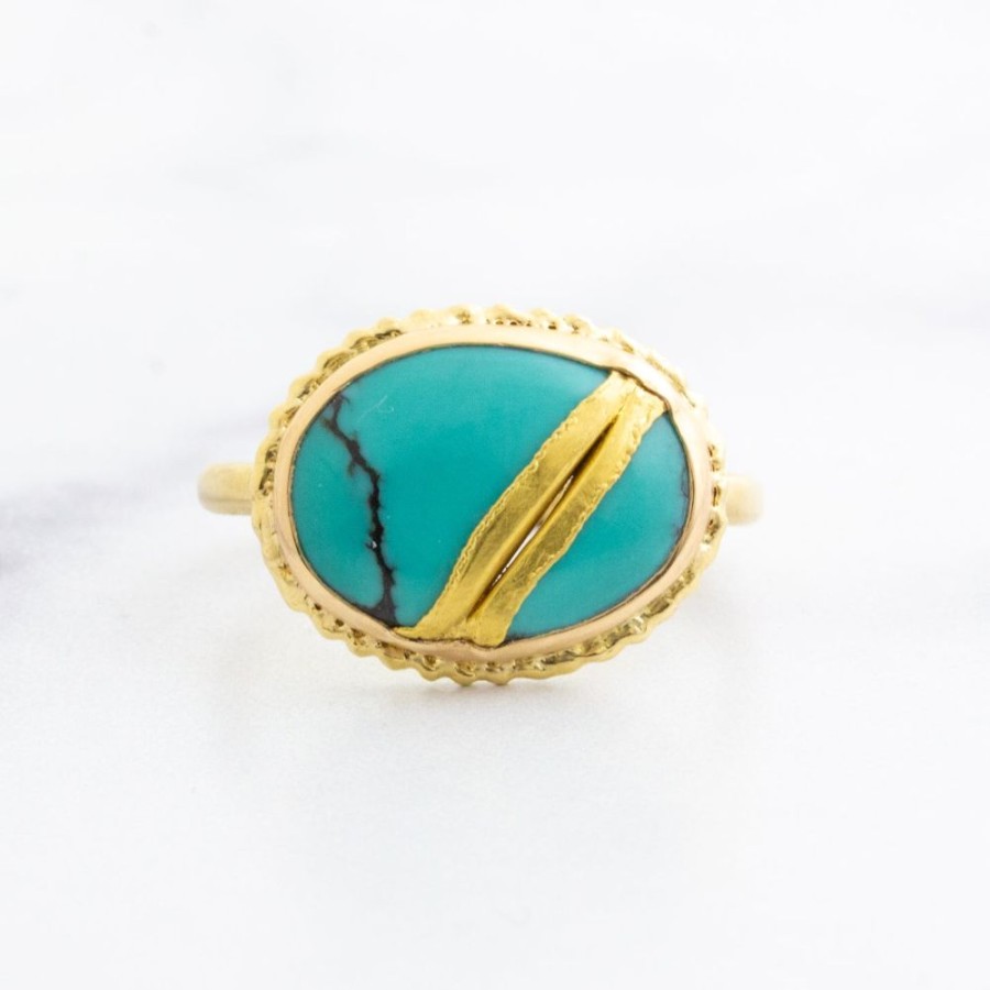 Jewelry Jamie Joseph | 18 & 22K Golden Joinery Hubei Turquoise Ring