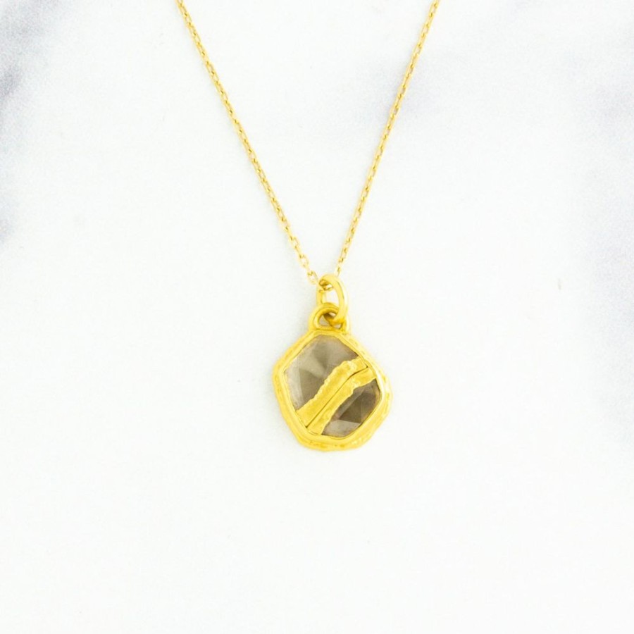 Jewelry Jamie Joseph | 22K Golden Joinery 2.08 Ct Diamond Slice Necklace