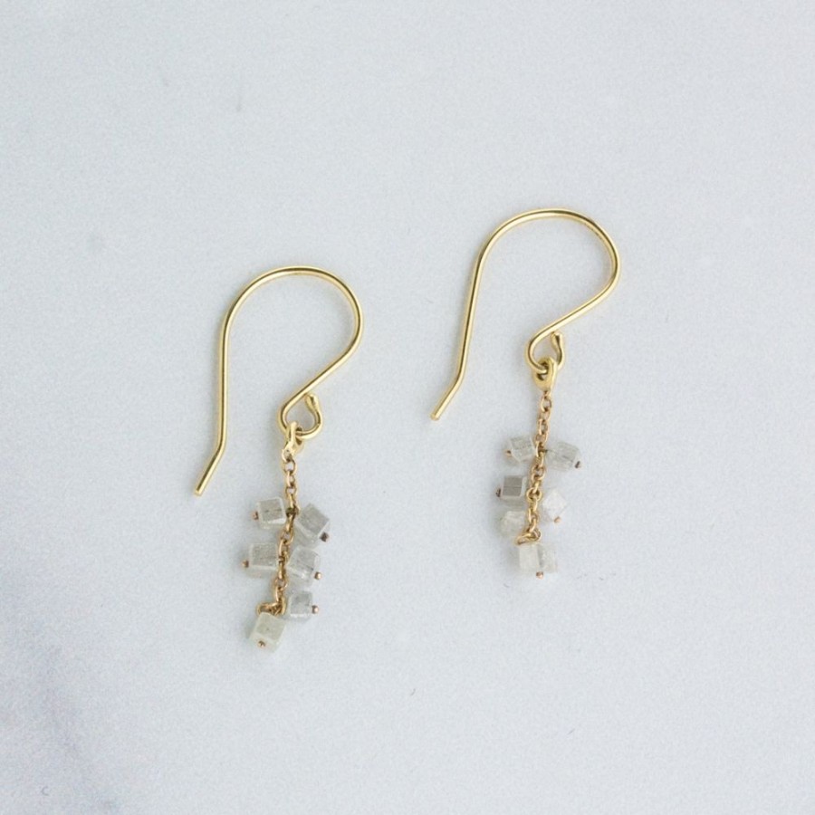 Jewelry Jamie Joseph | 14K Gold .67 Ctw Rustic Diamond Dangle Earrings