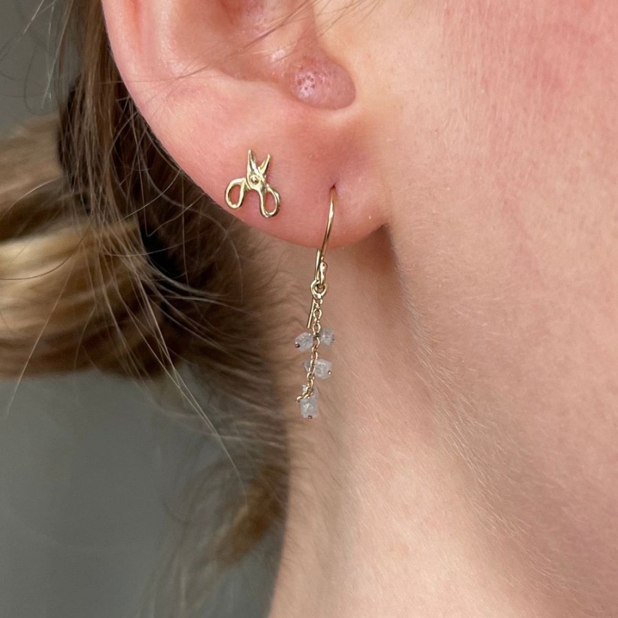 Jewelry Jamie Joseph | 14K Gold .67 Ctw Rustic Diamond Dangle Earrings