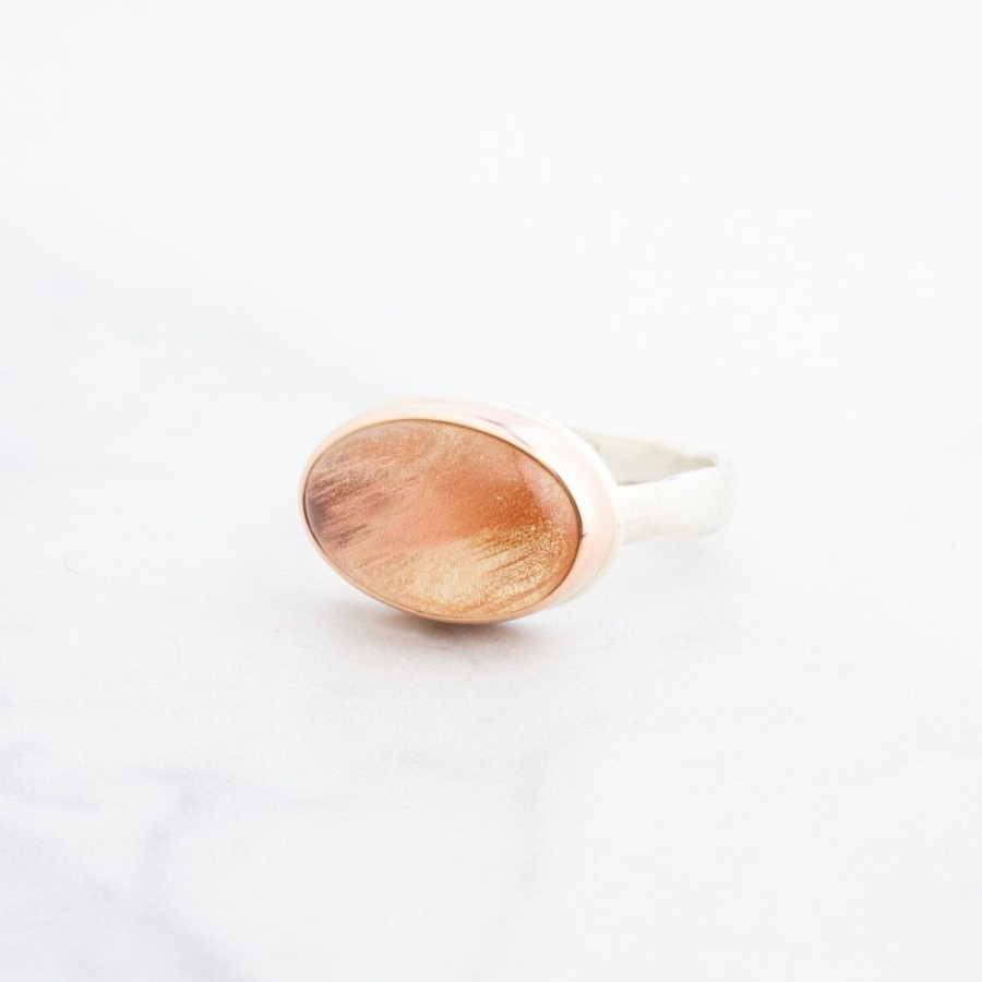 Jewelry Jamie Joseph | Sterling & 14K Gold Oregon Sunstone Ring