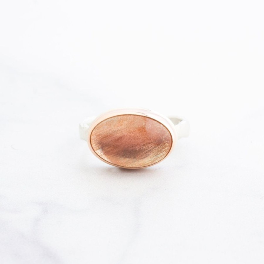 Jewelry Jamie Joseph | Sterling & 14K Gold Oregon Sunstone Ring