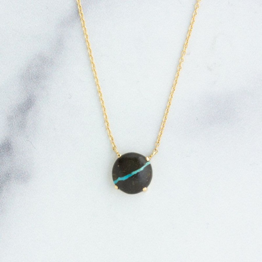 Jewelry Jamie Joseph | 14K Gold Black Water Turquoise Necklace