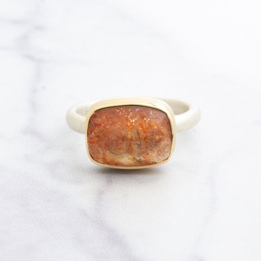 Jewelry Jamie Joseph | Sterling & 14K Gold African Sunstone Ring