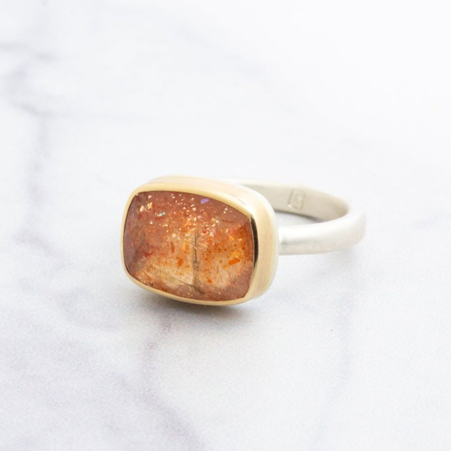 Jewelry Jamie Joseph | Sterling & 14K Gold African Sunstone Ring