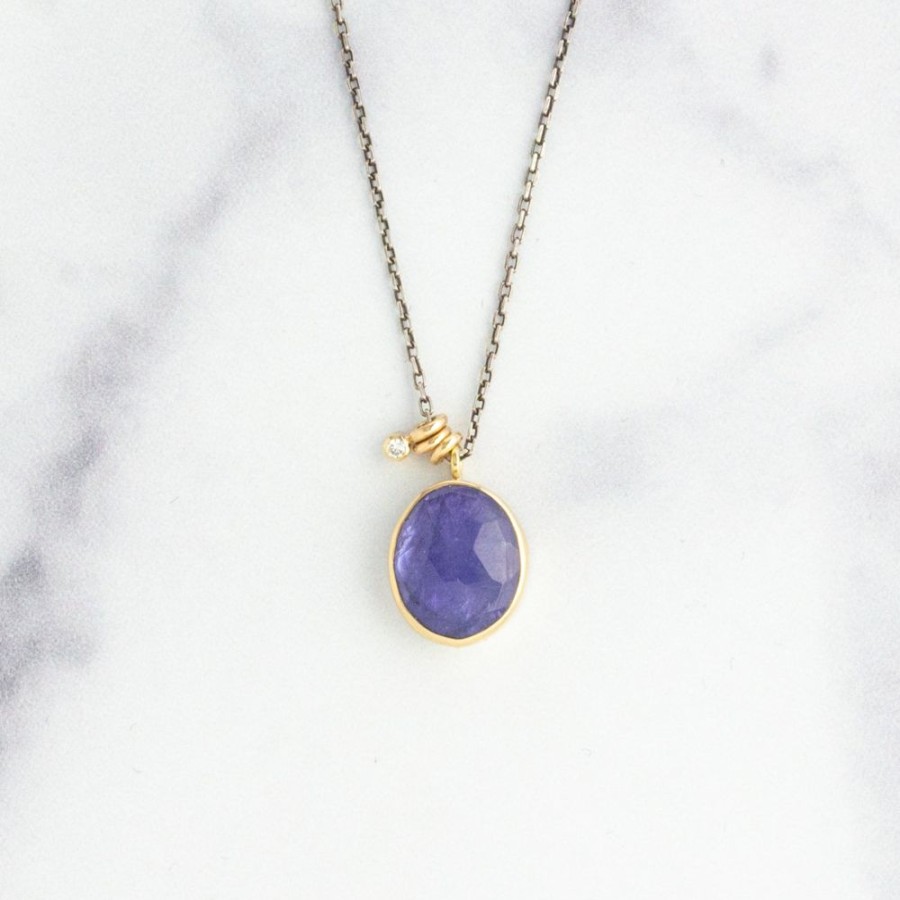 Jewelry Jamie Joseph | Oxidized Sterling & 14K Gold Tanzanite Necklace