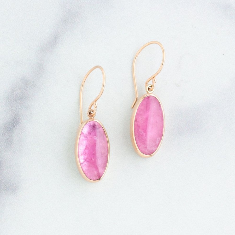 Jewelry Jamie Joseph | Sterling & 14K Rose Gold Pink Tourmaline Earrings