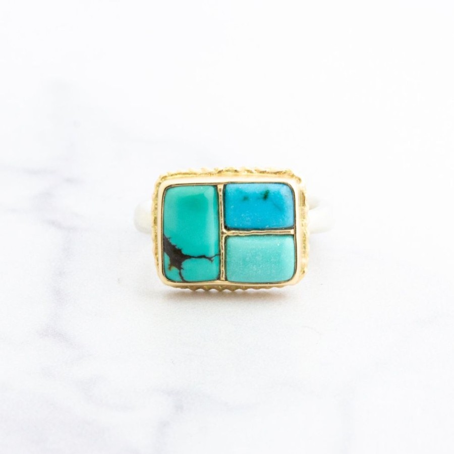 Jewelry Jamie Joseph | Sterling & 14K Golden Fusion Hubei Turquoise Ring