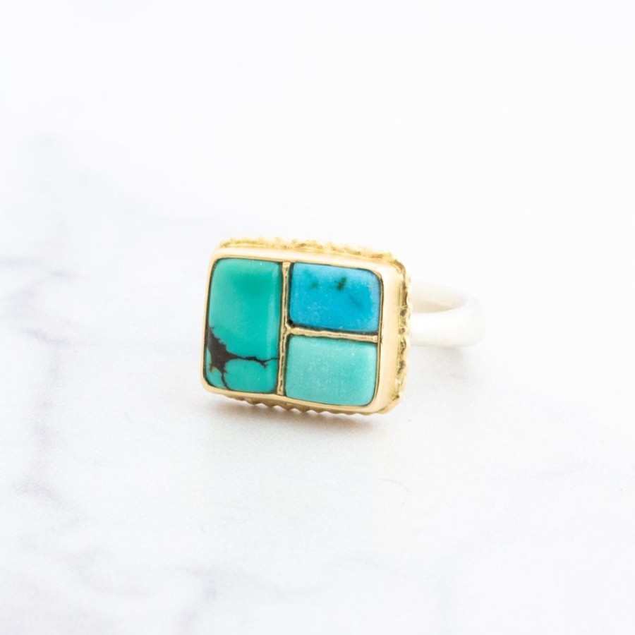 Jewelry Jamie Joseph | Sterling & 14K Golden Fusion Hubei Turquoise Ring