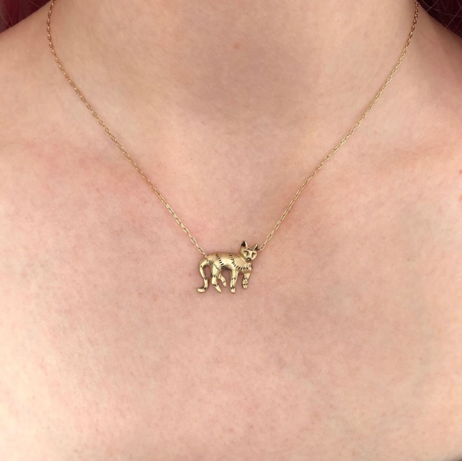 Jewelry Jamie Joseph | 14K Gold Cat Necklace