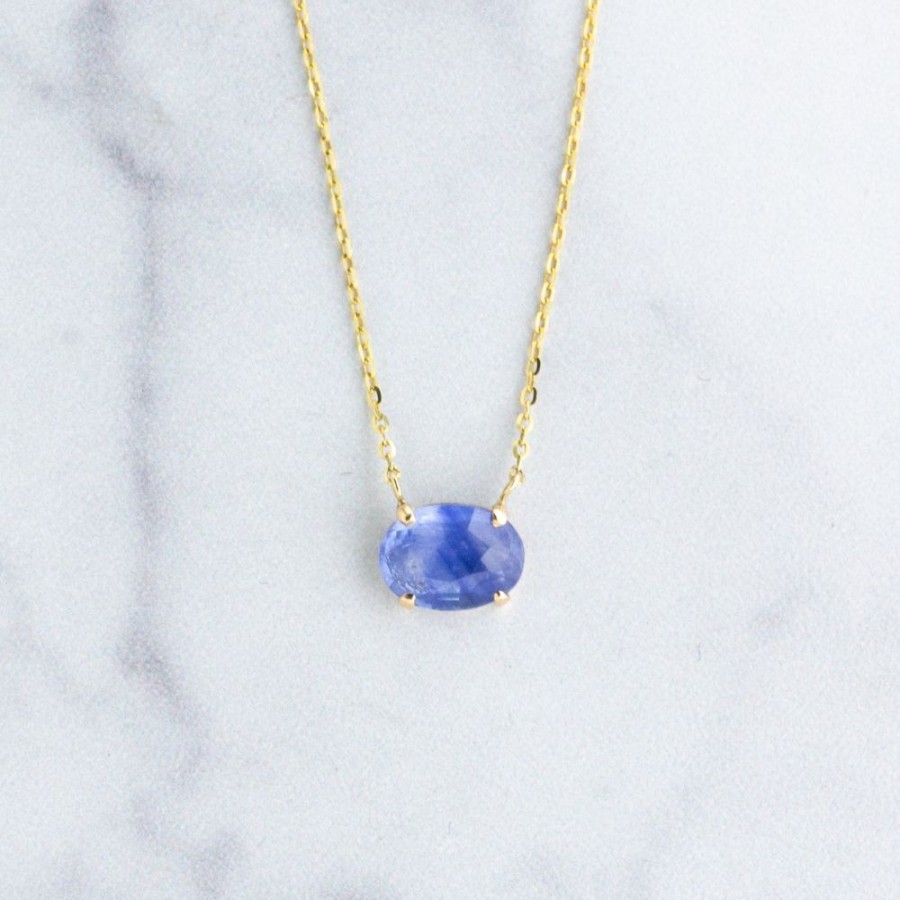 Jewelry Jamie Joseph | 14K Gold Small Ceylon Sapphire Necklace