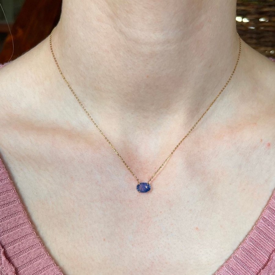 Jewelry Jamie Joseph | 14K Gold Small Ceylon Sapphire Necklace