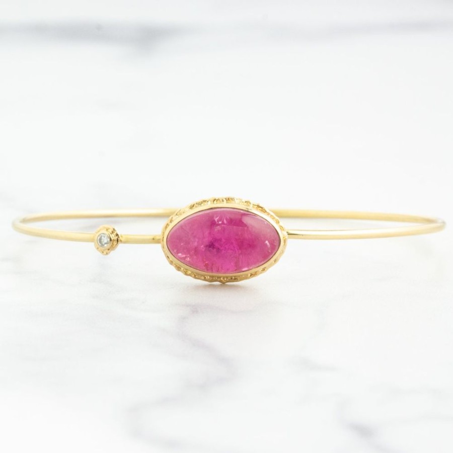 Jewelry Jamie Joseph | 14K Gold Pink Tourmaline & Diamond Bracelet