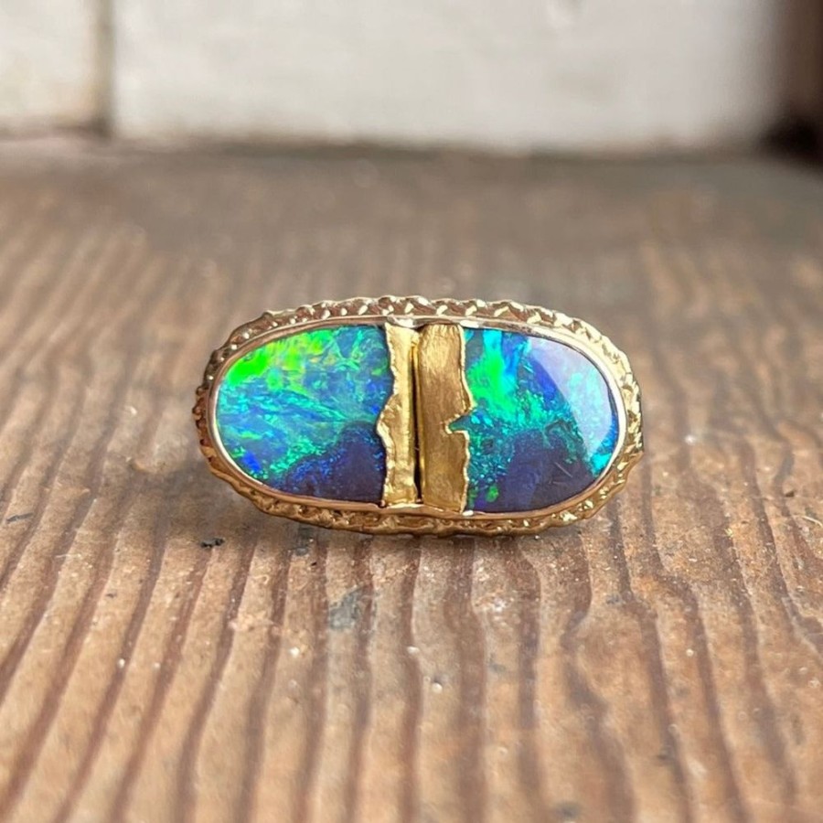 Jewelry Jamie Joseph | 18 & 22K Golden Joinery Boulder Opal Ring