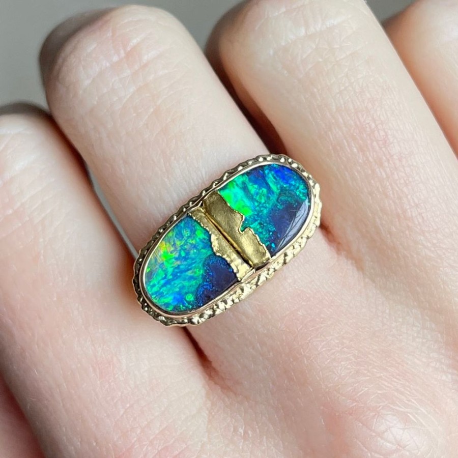 Jewelry Jamie Joseph | 18 & 22K Golden Joinery Boulder Opal Ring