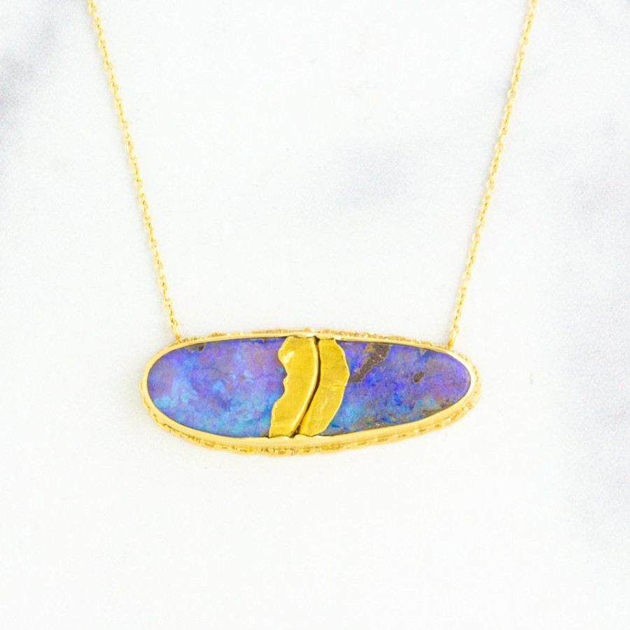 Jewelry Jamie Joseph | 18 & 22K Golden Joinery Boulder Opal Necklace