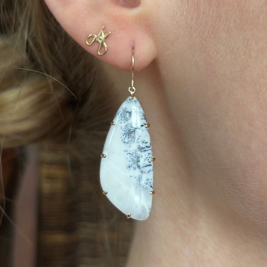 Jewelry Jamie Joseph | 14K Gold Dendritic Opal Earrings