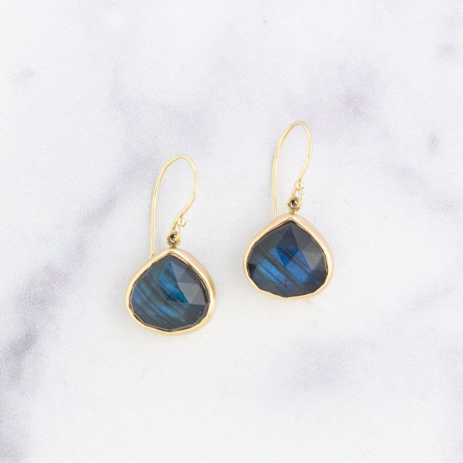 Jewelry Jamie Joseph | Sterling & 14K Gold Lotus Labradorite Earrings