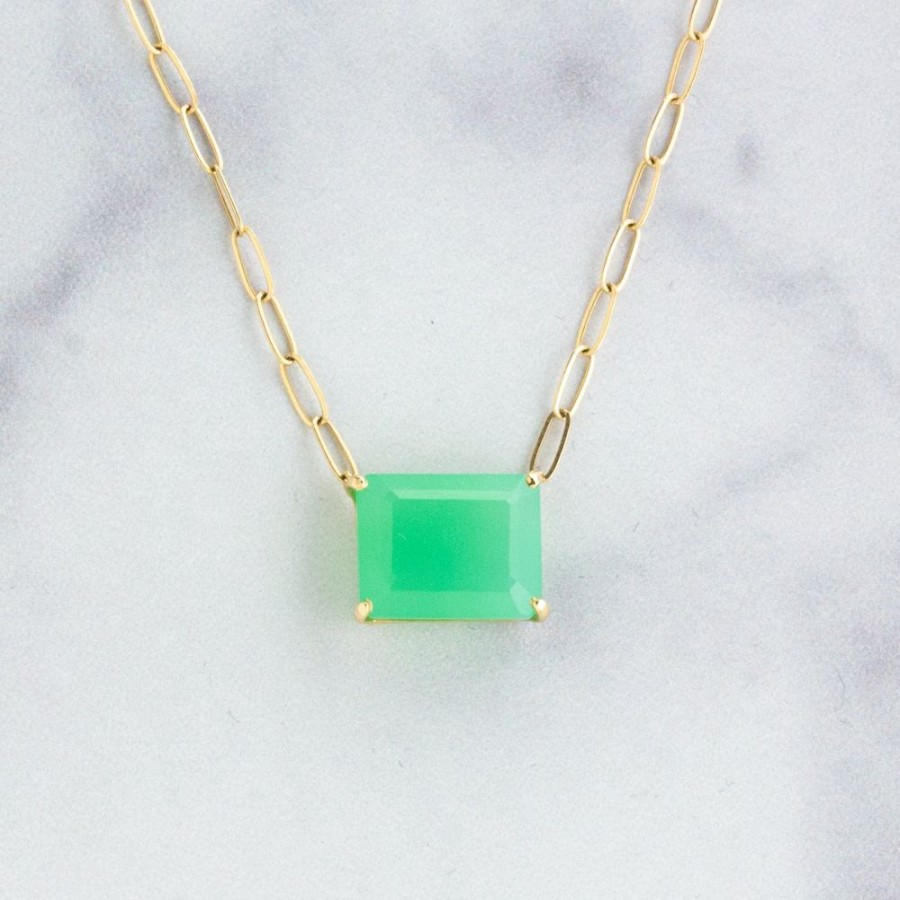 Jewelry Jamie Joseph | 14K Gold Chrysoprase Necklace