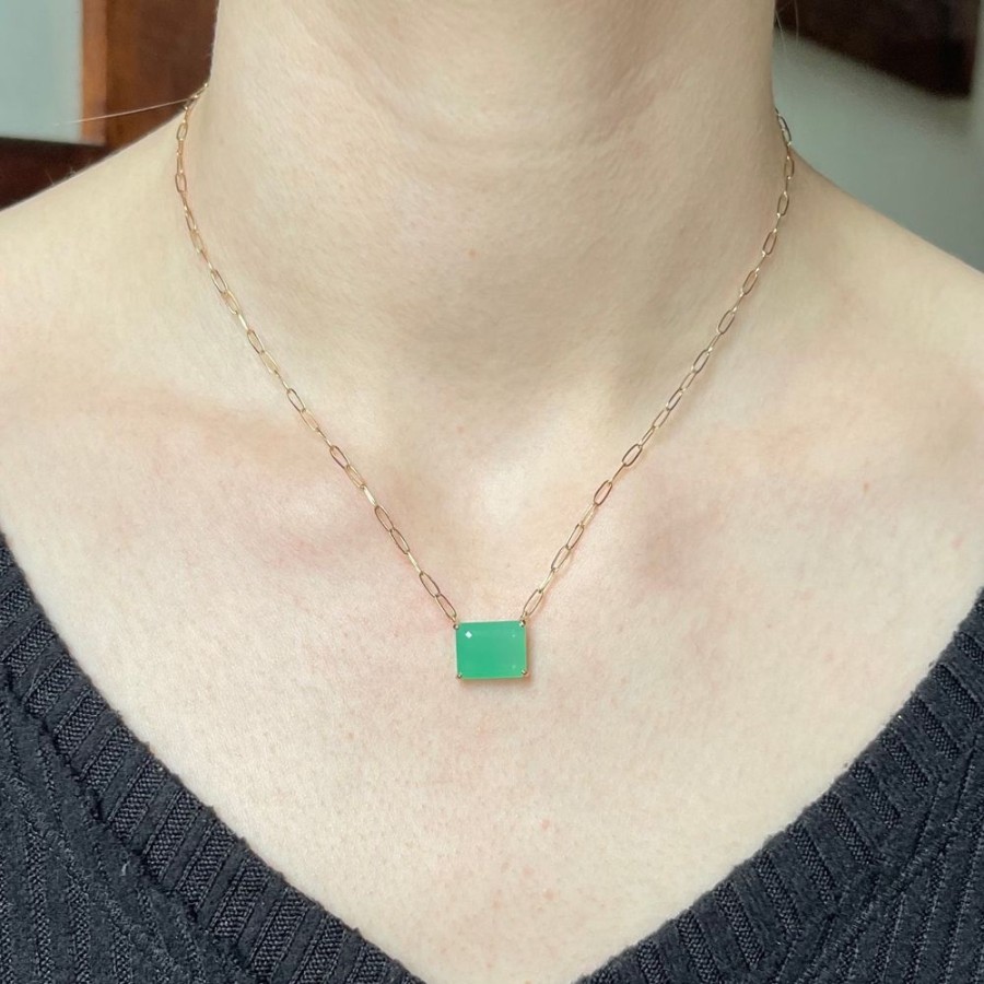 Jewelry Jamie Joseph | 14K Gold Chrysoprase Necklace