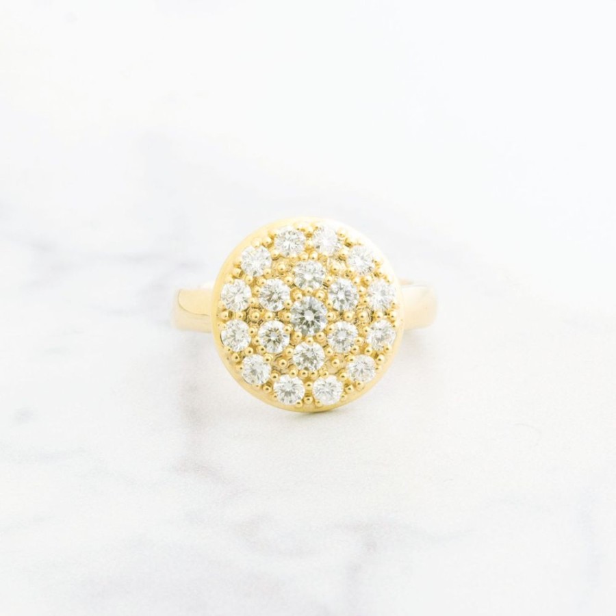 Jewelry Jamie Joseph | 14K Gold Large Round Diamond Pave Cluster Ring