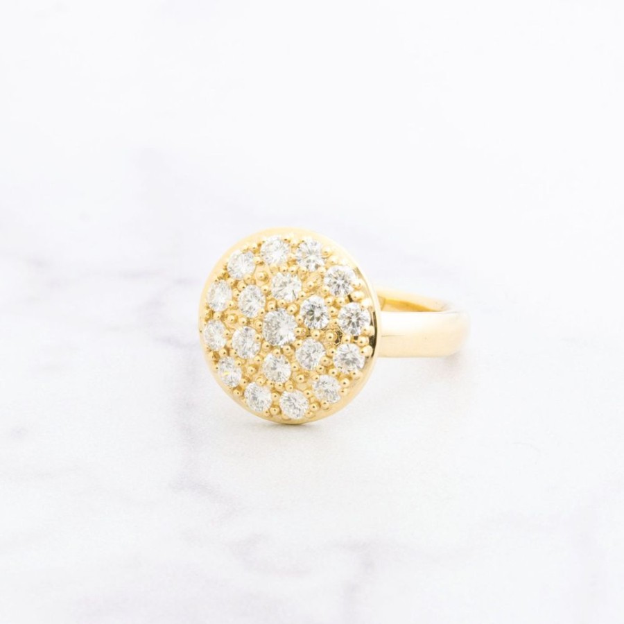 Jewelry Jamie Joseph | 14K Gold Large Round Diamond Pave Cluster Ring