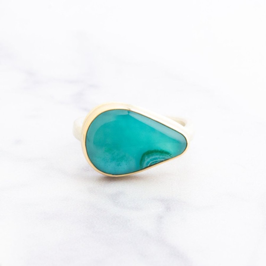 Jewelry Jamie Joseph | Sterling & 14K Gold Small Gem Silica Ring