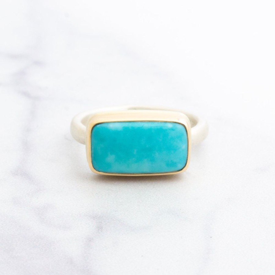 Jewelry Jamie Joseph | Sterling & 14K Gold Indonesian Chrysocolla Opal Ring