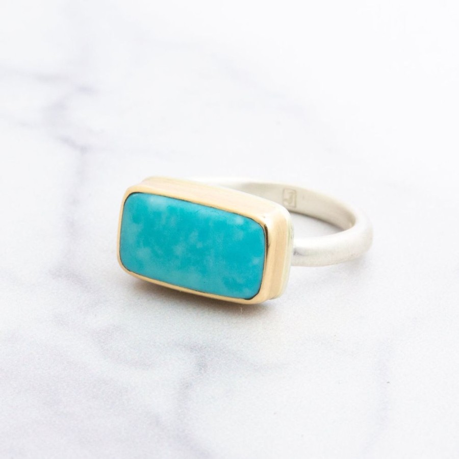 Jewelry Jamie Joseph | Sterling & 14K Gold Indonesian Chrysocolla Opal Ring